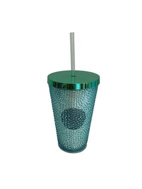 Starbucks Mint Teal Studded 16oz Cold Tumbler W/Straw Grande 2014